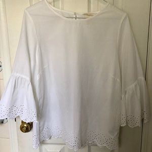 H&M White Blouse with Eyelet Details